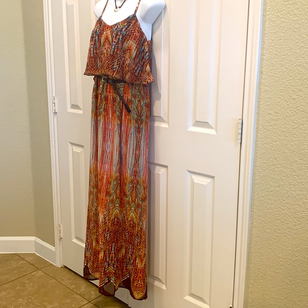 Maxi Dress, two tiered, multi color - Picture 5 of 5